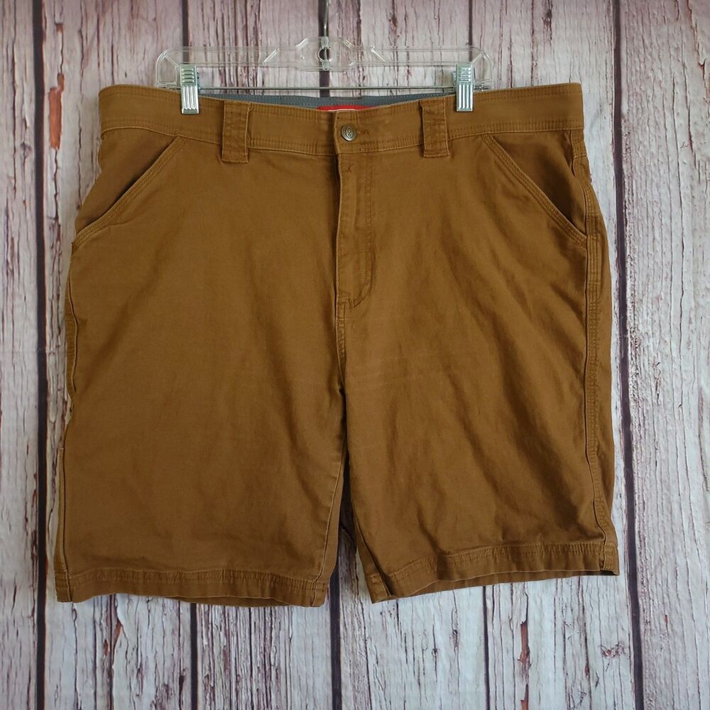 Coleman 38 Carpenter Utility Work Shorts Mens Stretch Cotton Spandex Brown